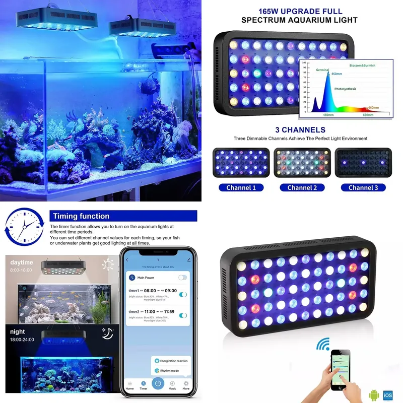 Planted Aquarium Models - Lampu LED Akuarium Tanaman Terarium 165w