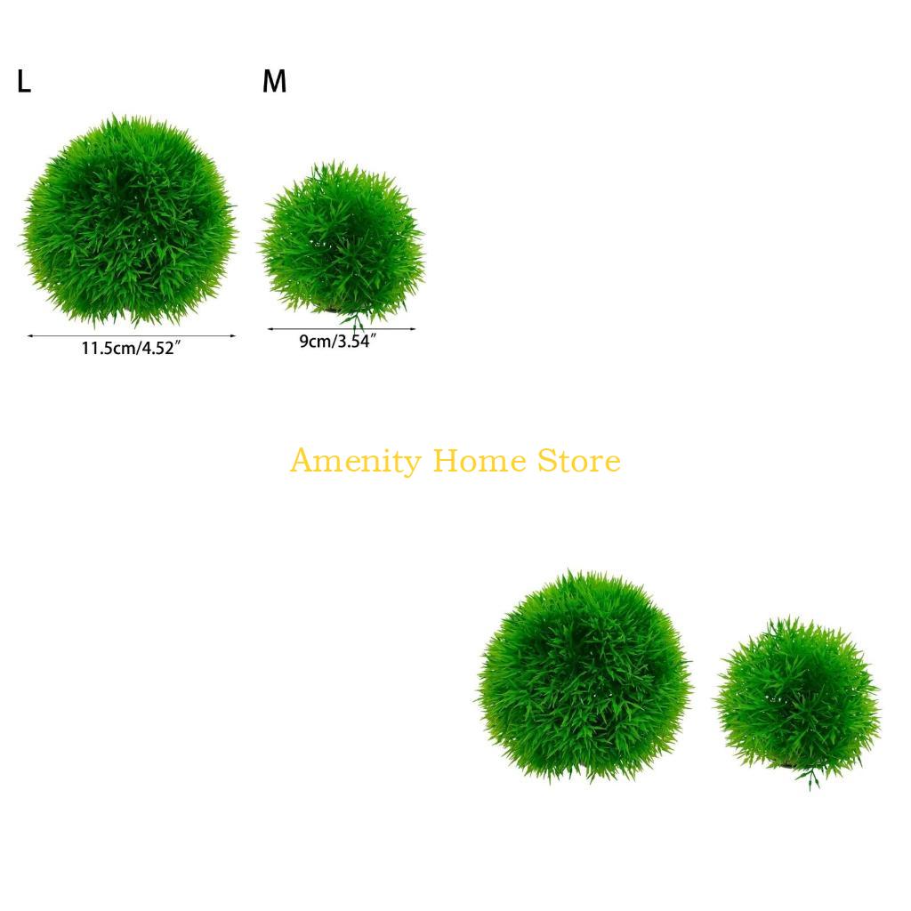 Aquarium Plant Roots - F26C Marimo Buatan Hijau untuk Dekorasi